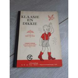 Vintage 1957 50s kinderboek 'klaasje en dikkie'.