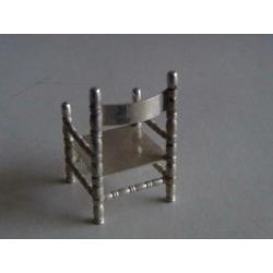 Miniatuur zilver CQ15 stoel + leuning zilveren miniaturen