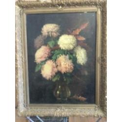 Vaas met bloemen. AFM 80 cm hoog en 60 cm breed