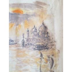 Orientaalse Litho van Andre Hambourg (1909-1999) €25,-.