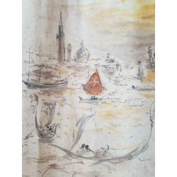 Orientaalse Litho van Andre Hambourg (1909-1999) €25,-.