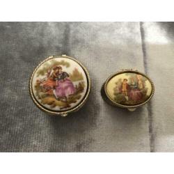 Vintage pillendoosjes Limoges Fragonard porselein