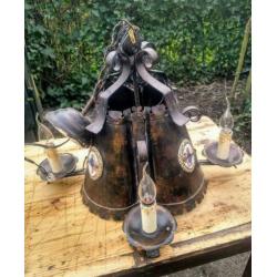 Oude bijzondere metalen lamp hoogte 38 cm