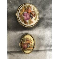 Vintage pillendoosjes Limoges Fragonard porselein