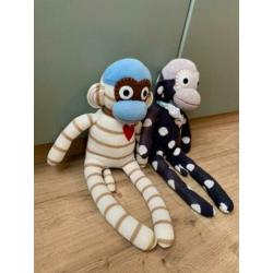 Z.g.a.n. Knuffel aapjes van Loods 5, blauw / beige / bruin