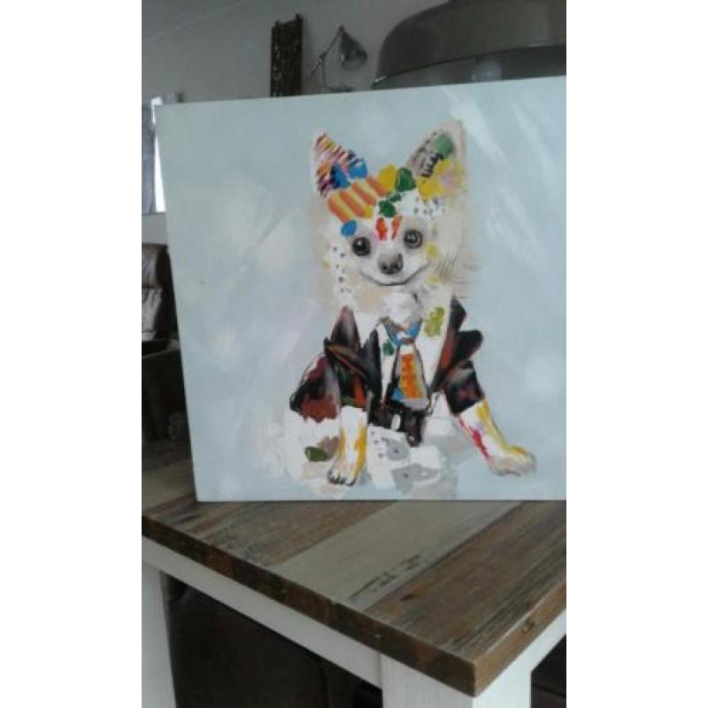 mooie olieverf Chihuahua schilderij